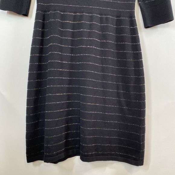 White House Black Market Women's Knit Sweater Dress Small Metallic Stripe - Picture 3 of 14